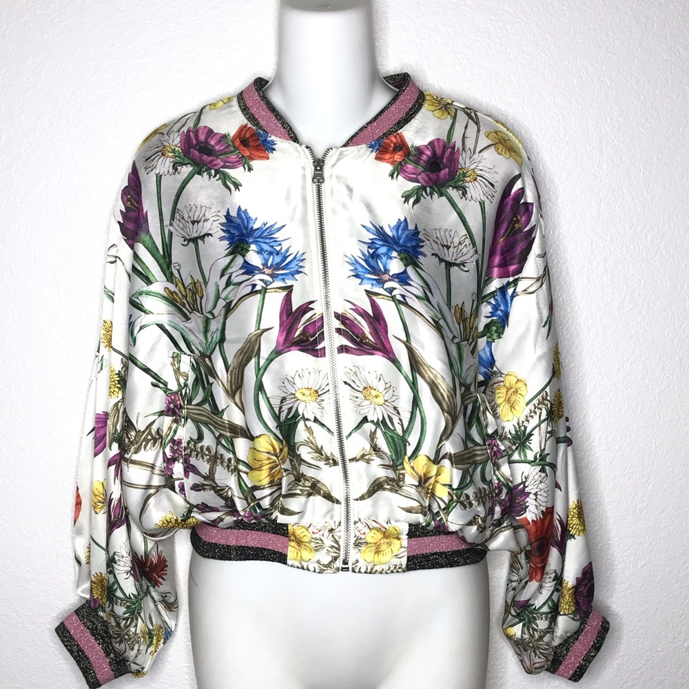 Anthropologie elevenses Rubie floral bomber jacket - Picture 3 of 12